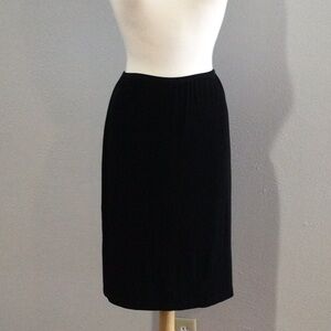 Chico's Travelers Black Side Split Audrey Skirt Straight Knee Length 3/XL/16 NWT